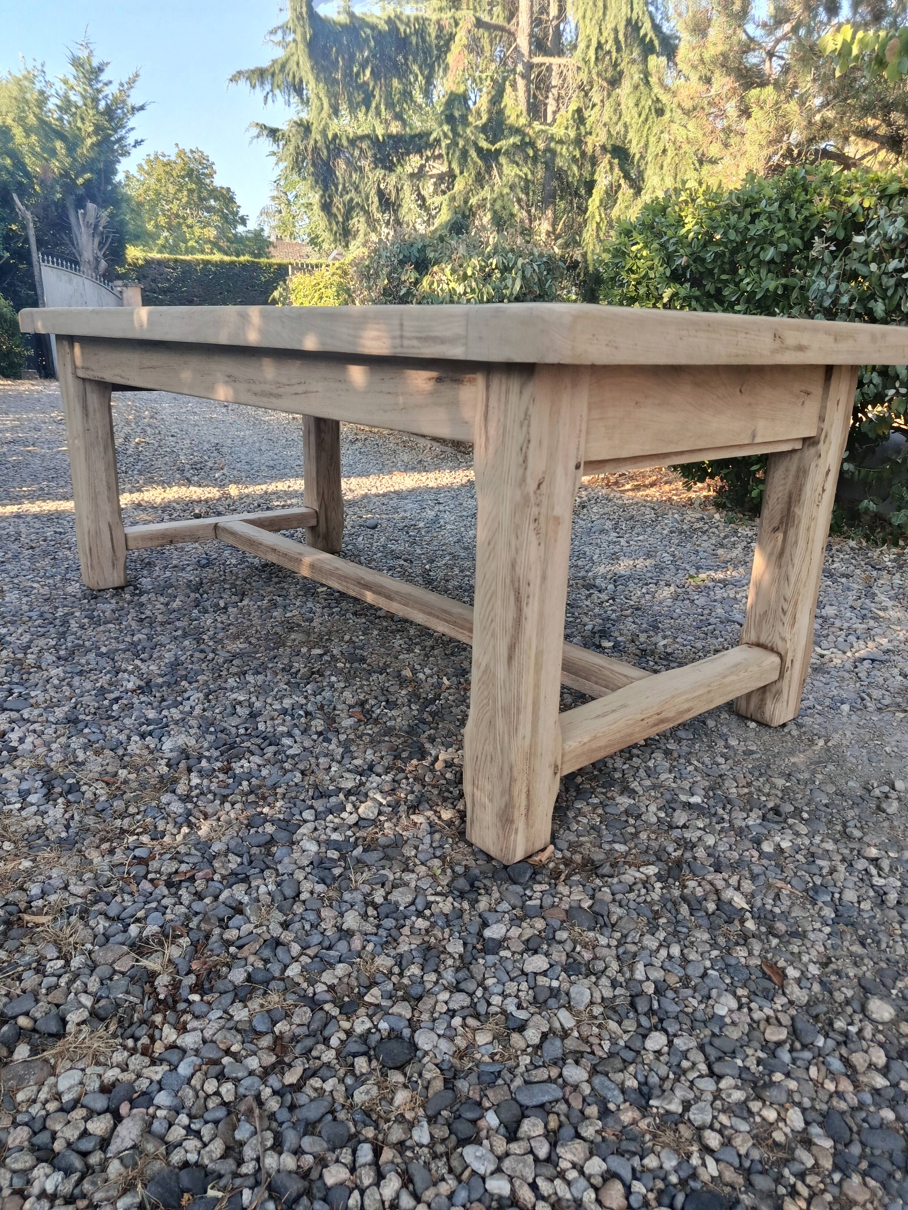 Solid oak farmhouse table with extension