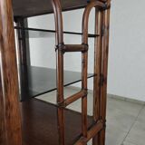 Bamboo shelf with smoked glass, 1970s