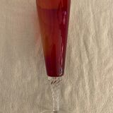 5 colorful champagne flutes in Murano 1970 glass