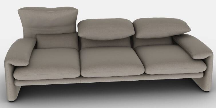 High-end gray sofa Maralunga by Vico Magistretti for Cassina