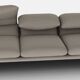 High-end gray sofa Maralunga by Vico Magistretti for Cassina