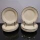 6 assiettes à desserts vintage écru liseré doré porcelaine Niderviller modèle Amiens