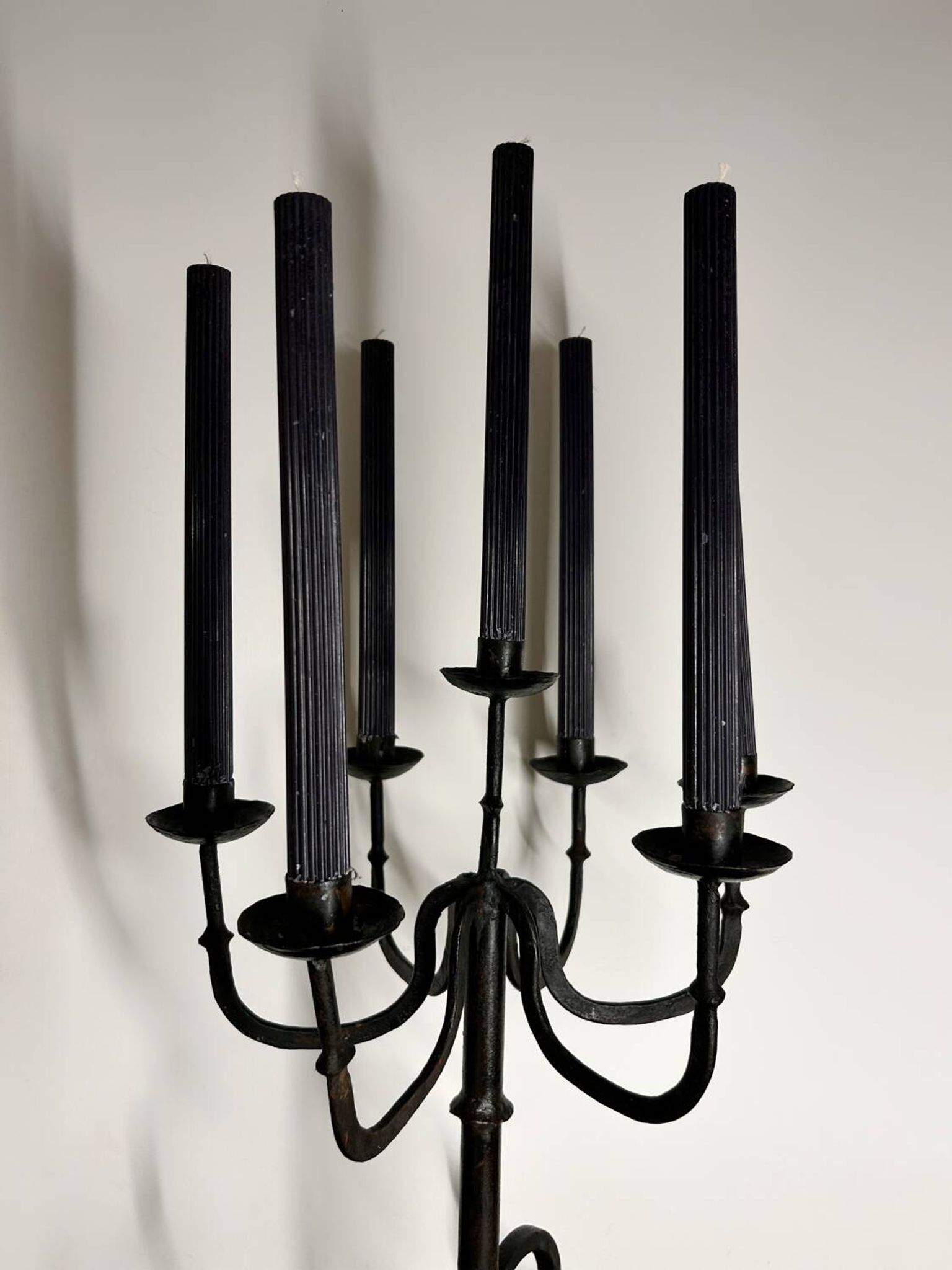 Brutalist wrought iron candlestick from the 60s
