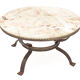 Round table wrought iron onyx, 1950