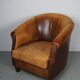 Vintage dutch cognac colored leather club chair