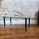 Set of trundle coffee tables in glass and brass