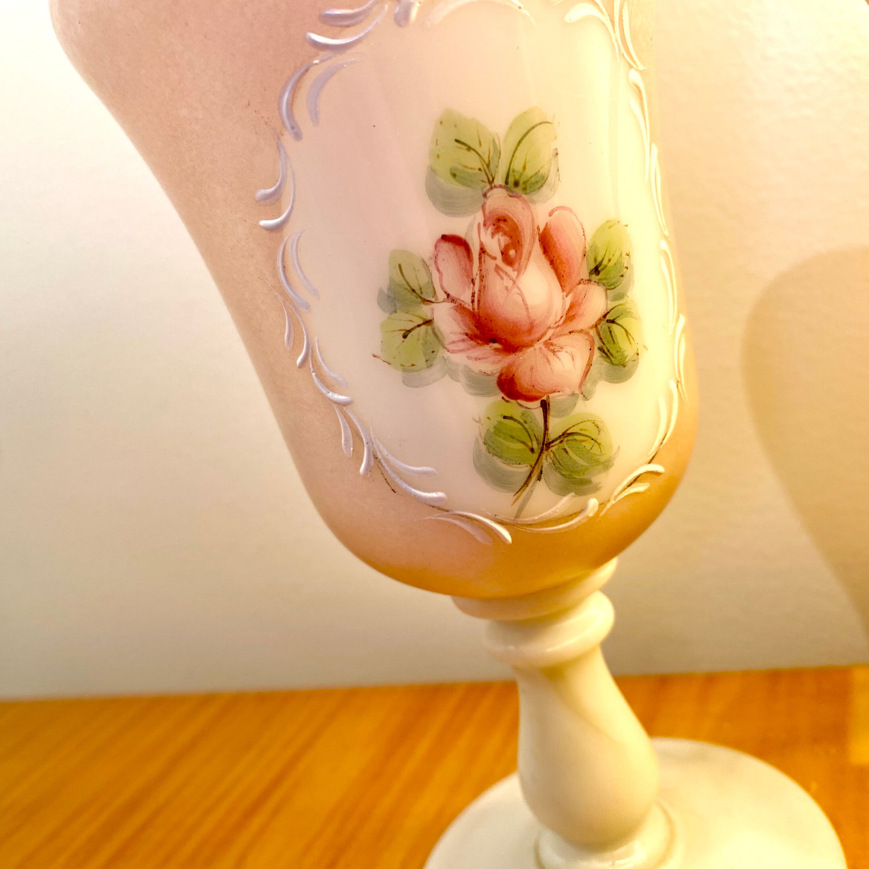 Vintage opaline lamp foot
