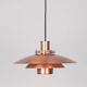 Vintage Copper Pendant Lamp by Form-Light, Danish Mid-Century Modern Lighti