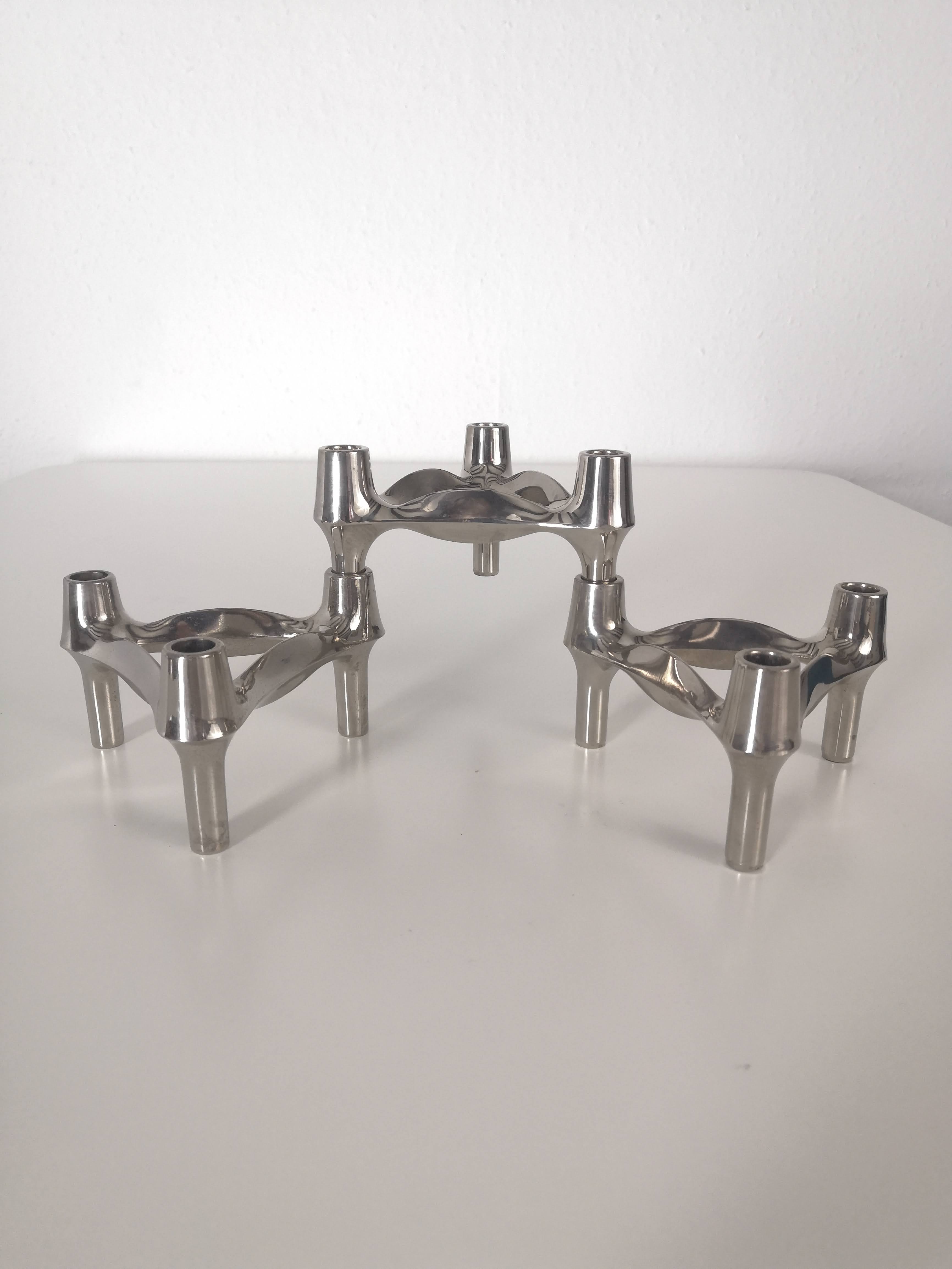 Set of 3 Nagel BMF candle holders