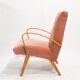 Peach velvet armchair