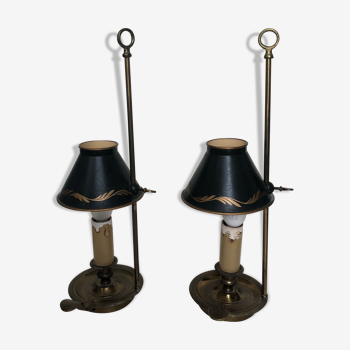 Pair of hot water bottle lamps