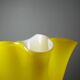 Fazzoletto vase in blown Italian glass, yellow opaline lined, Murano 1960-70.
