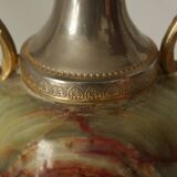 Vintage onyx and pewter amphora