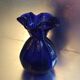 Vintage vase in blue glass paste