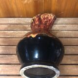Old morvan small mass pitcher black & red ceramic vintage