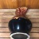 Old morvan small mass pitcher black & red ceramic vintage