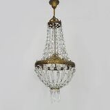 Vintage Italian balloon chandelier, glass pendants. 1950s 1960s.