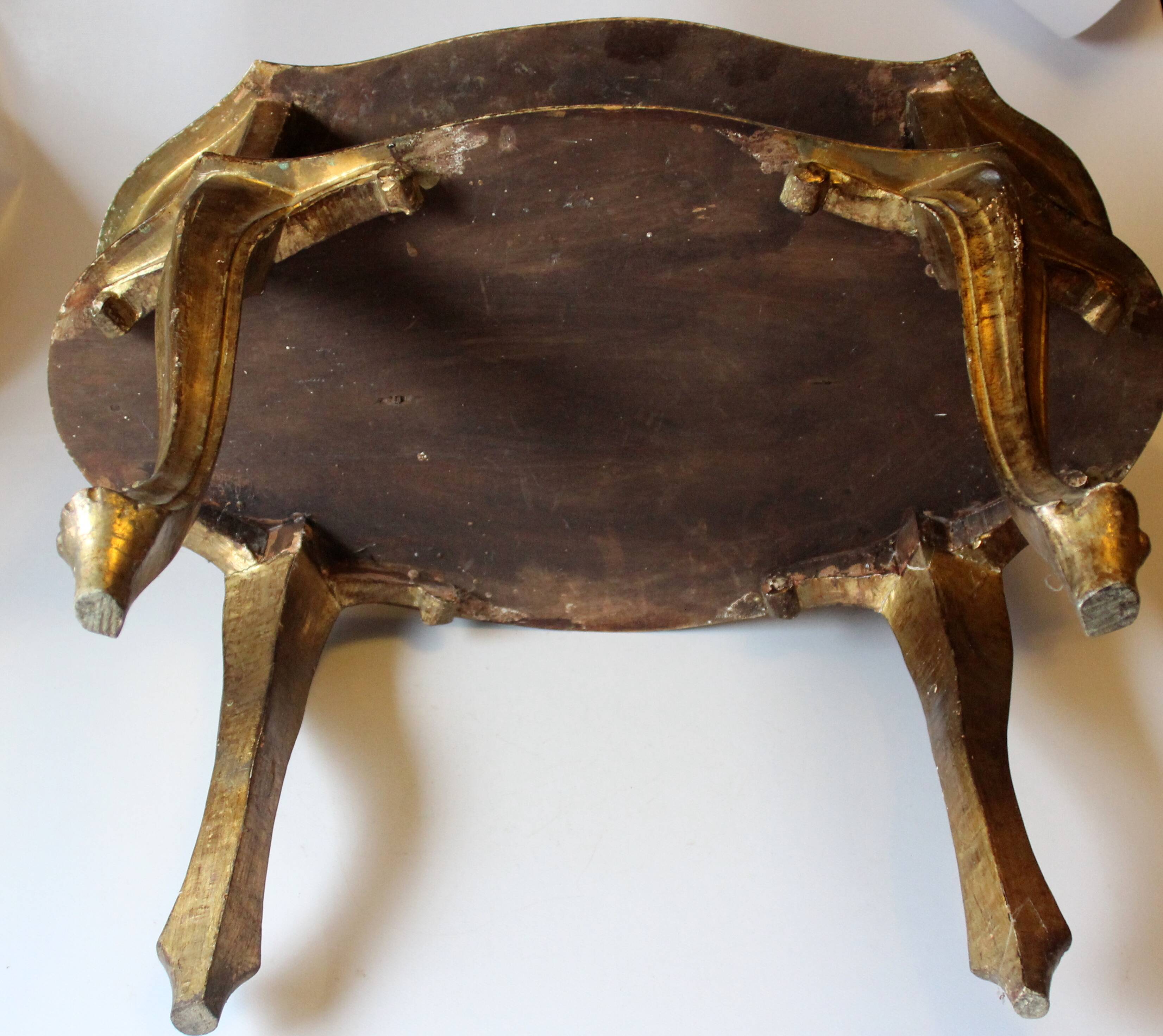 Florentine wooden side table - small coffee table - made in Italy - Vintage