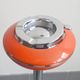 VINTAGE 1970s METAL ASH TRAY ON A STAND ORANGE LACQUER & CHROME 70S SPACE AGE