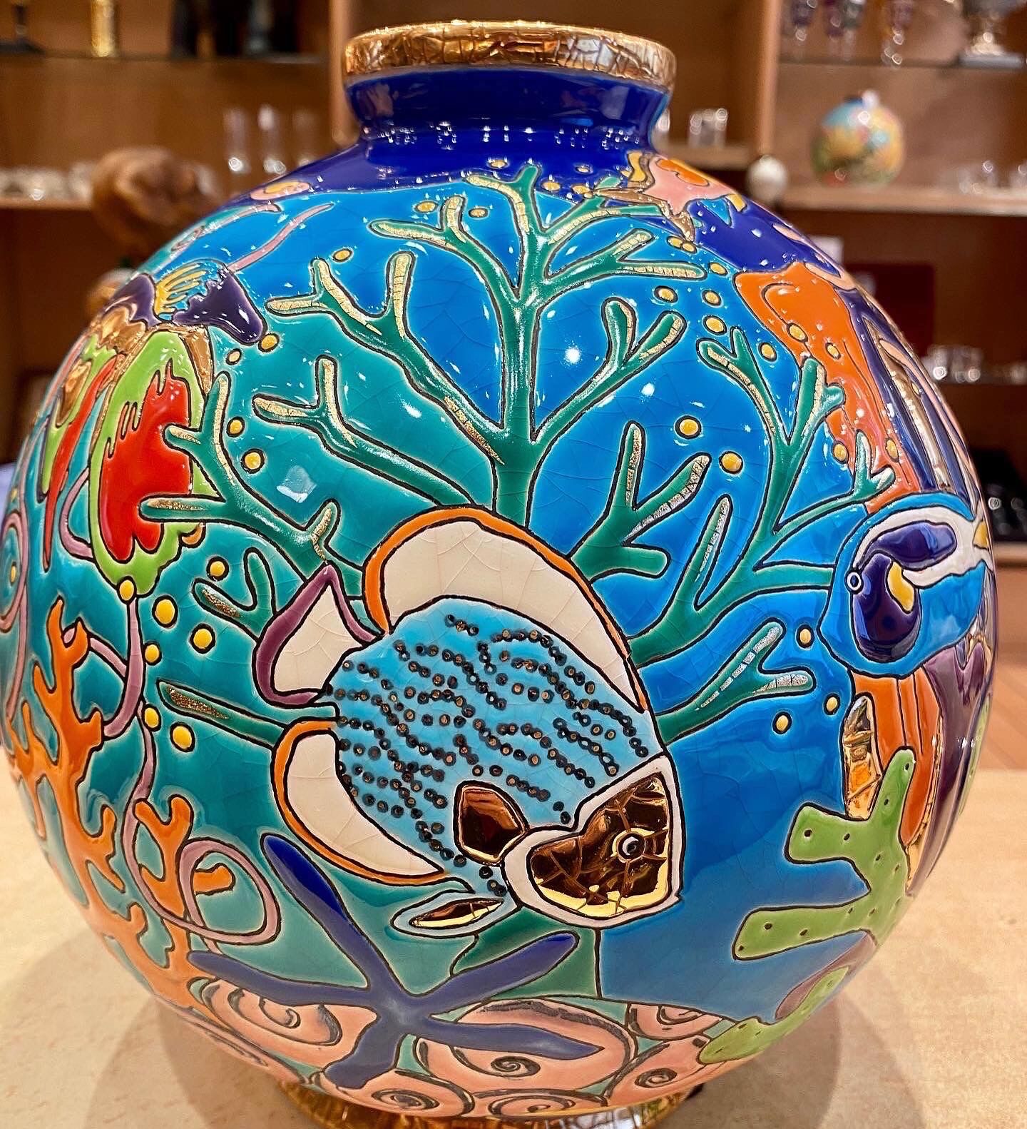 Vase boule Émaux de Longwy