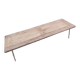 Table basse salon bois massif pieds métal chromé patiné