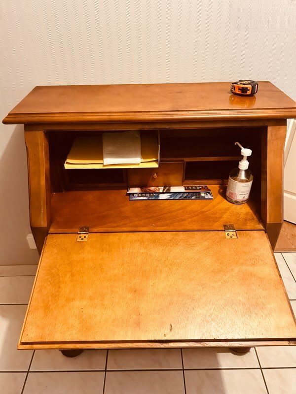Solid wood secretary desk