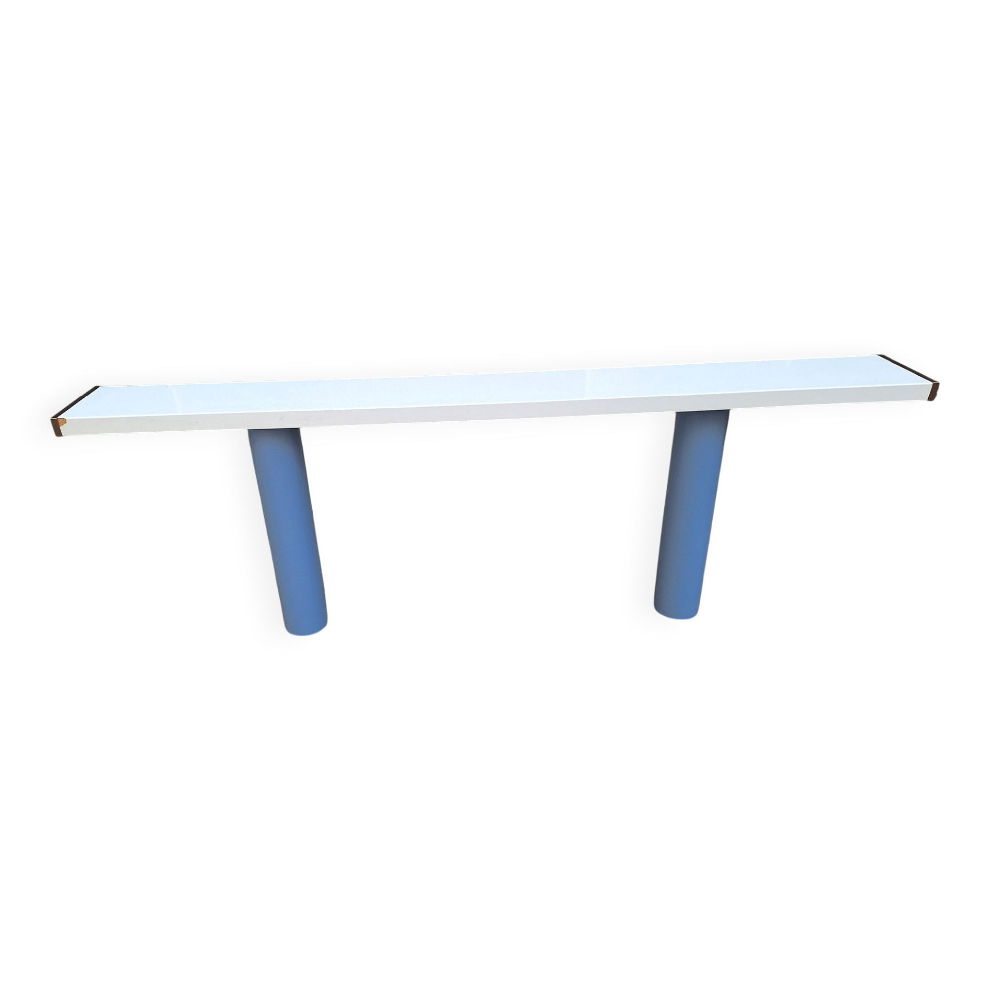 Console in White Lacquer with Cylindrical Plastic Legs by Tresoldi Salvati, 1980s