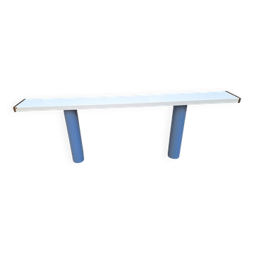 Console in White Lacquer with Cylindrical Plastic Legs by Tresoldi Salvati, 1980s