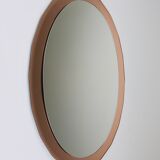 Cristal Arte Pink Oval Rosé Mid-Century Wall Mirror, Italy, 1960s