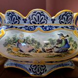 Henriot Quimper: large painted faience planter