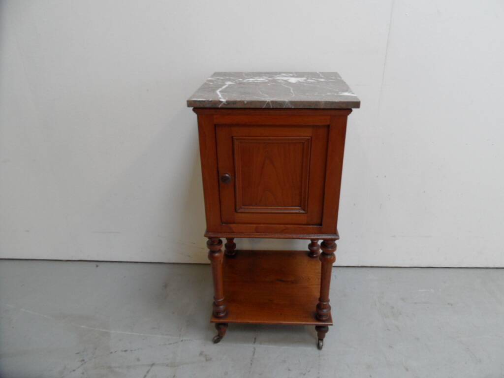 Antique nightstand with marble top