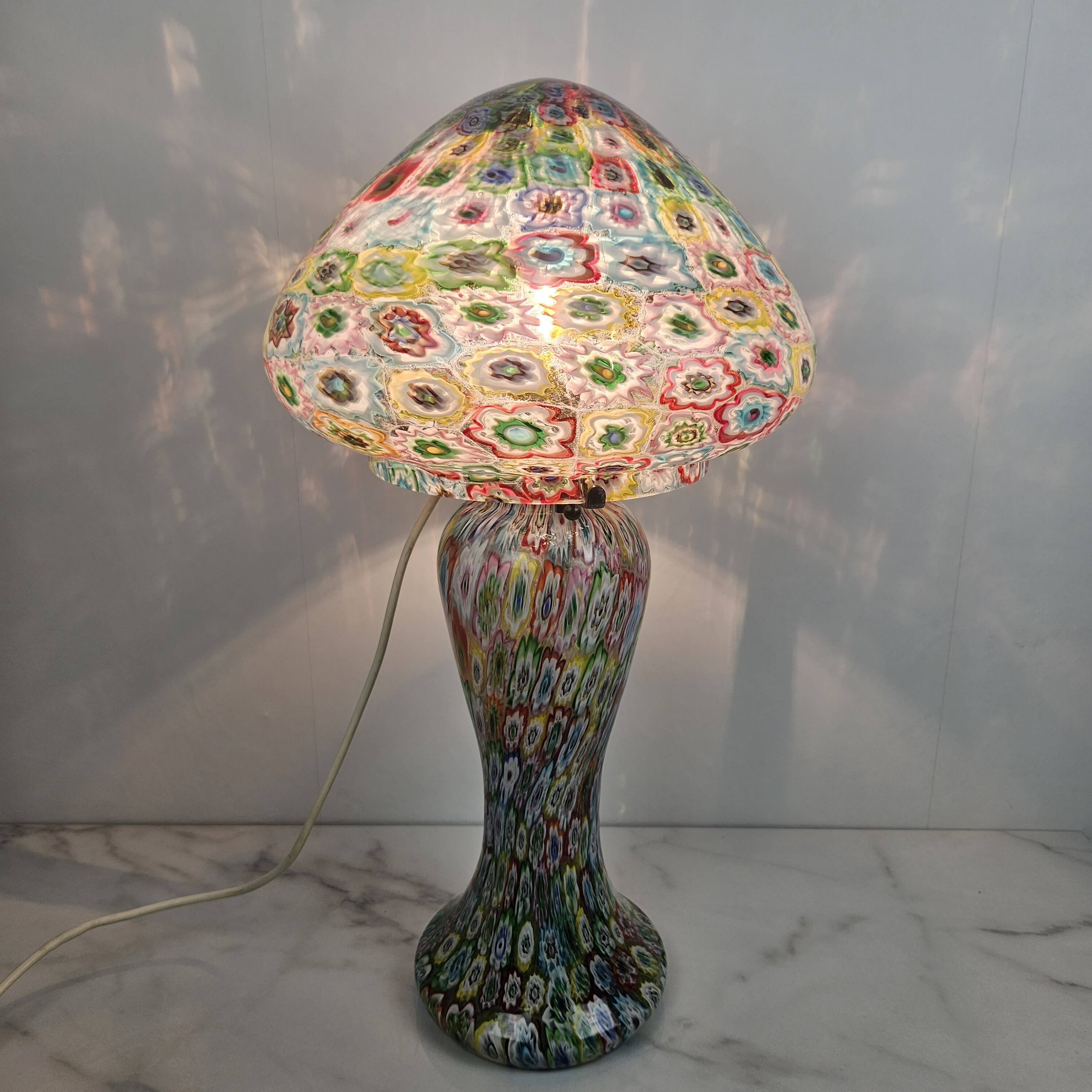 Fratelli Toso "Millefiore" Table Lamp in Murano Glass, Italy 1950's