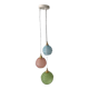 Suspension cascade triple globes Art Déco