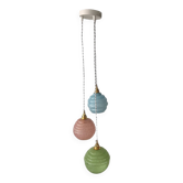 Art Deco triple globe waterfall pendant light