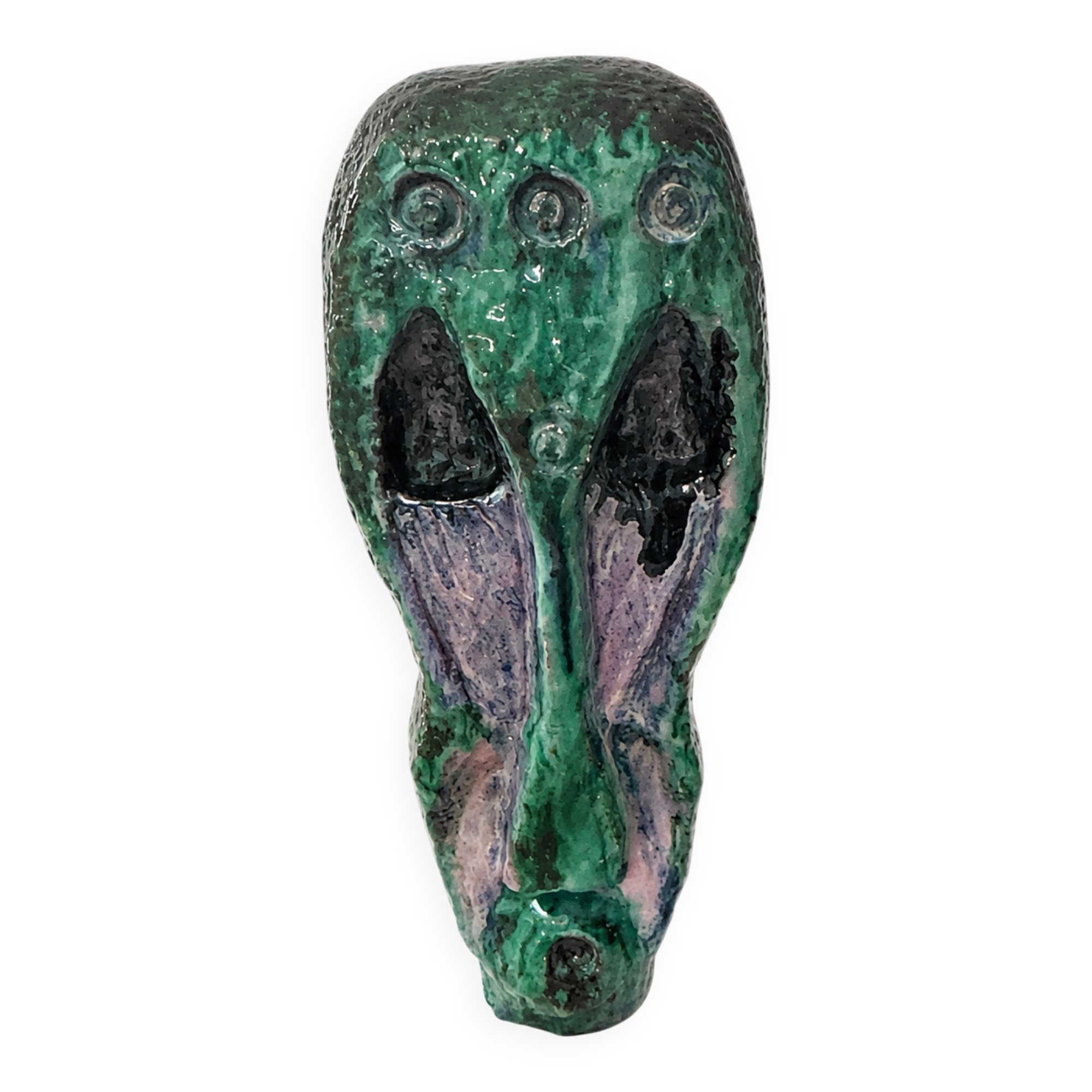 Brutalist Ceramic Mask Sculpture Postmodern Art Ceramic Head 30cm
