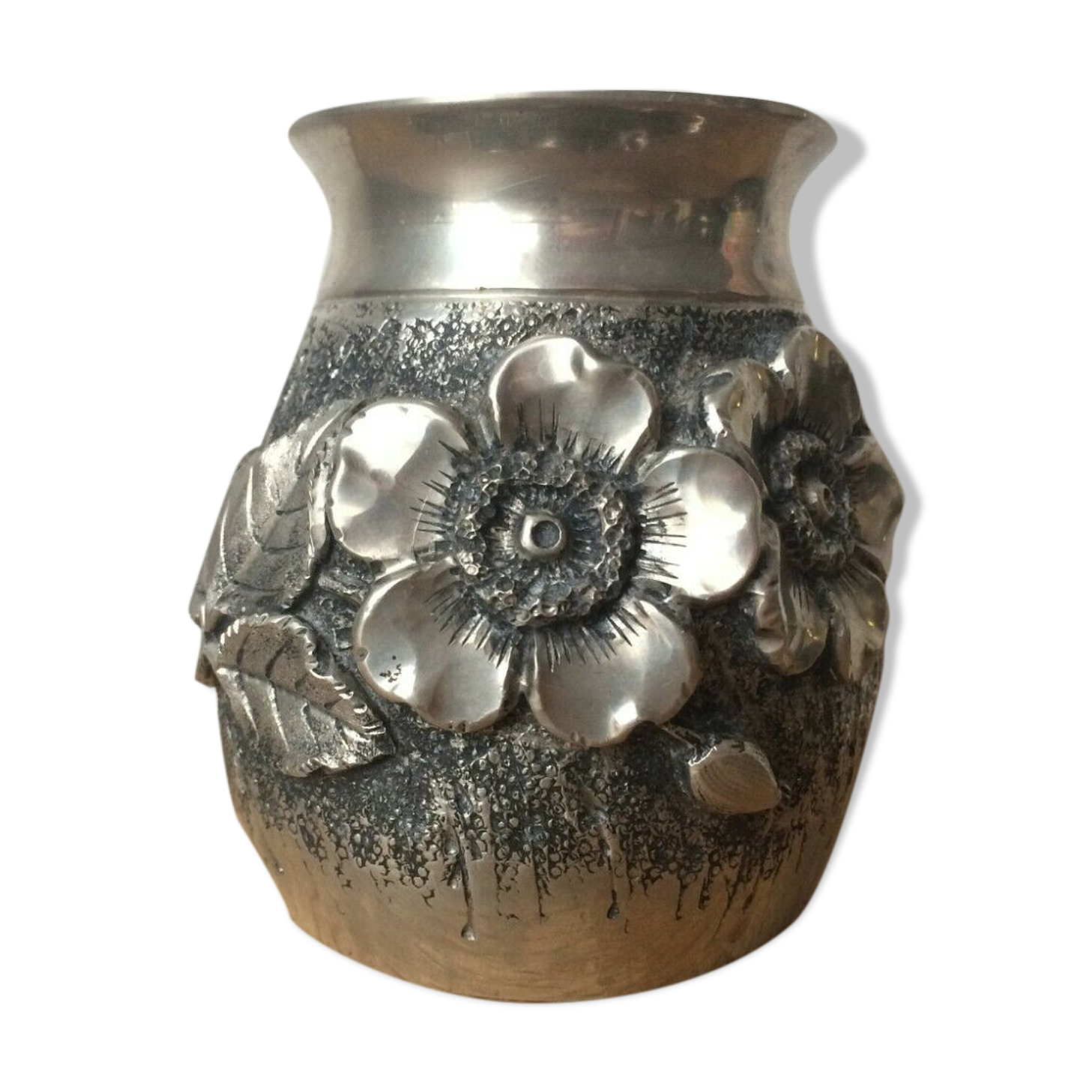 Tin vase signed L Rozay