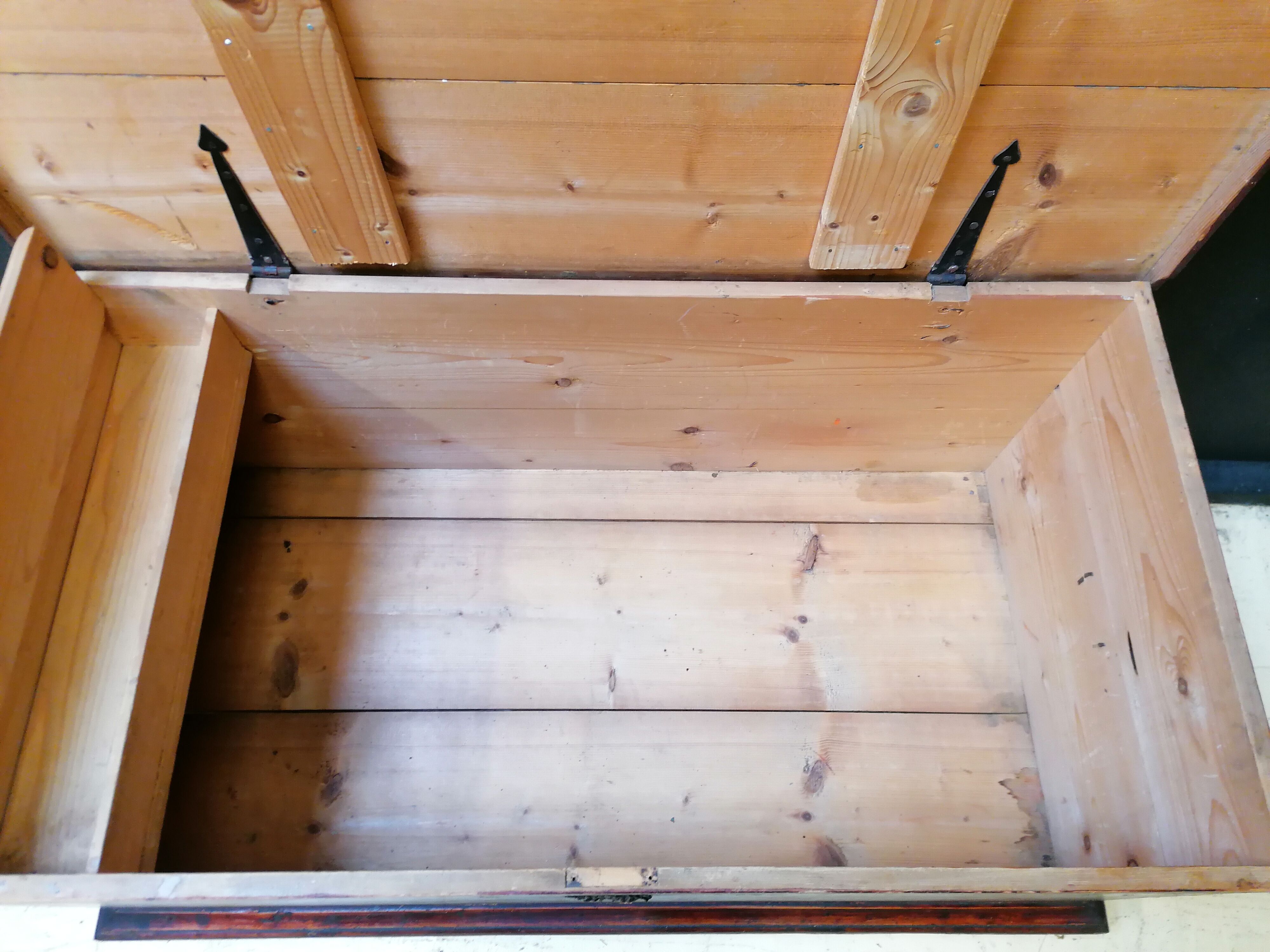 Large vintage chest old wooden trunk