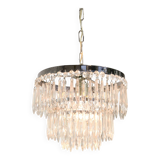 Vintage Italian Crystal & Chrome Chandelier, 1970s