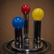 Vintage Italian Space Age floor lamp chrome and glass (70s)