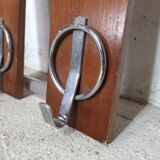 vintage wooden wall coat rack / 8 suspension pointsvintage