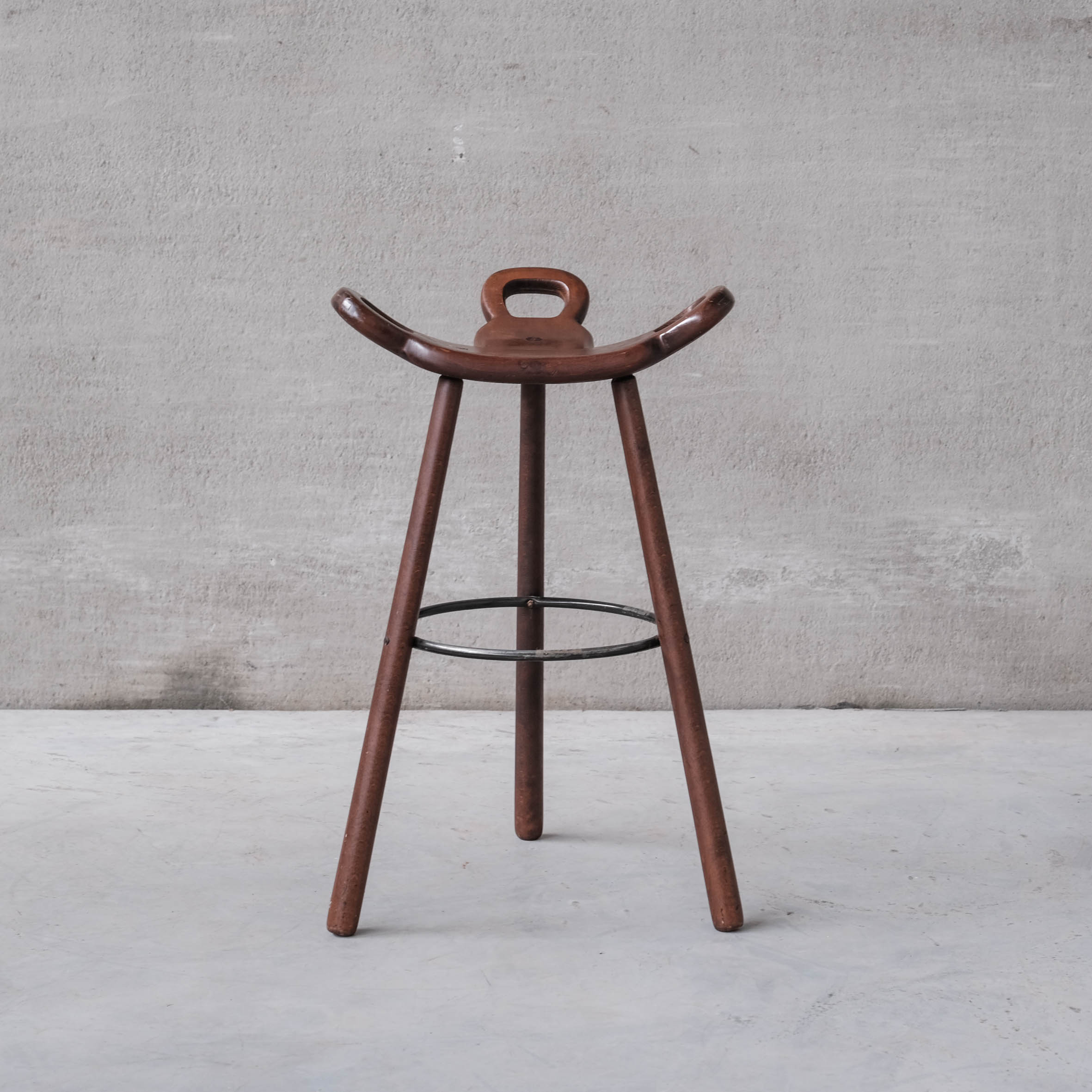 Brutalist mid-century 'Marbella' bar stool (up to 8 available)