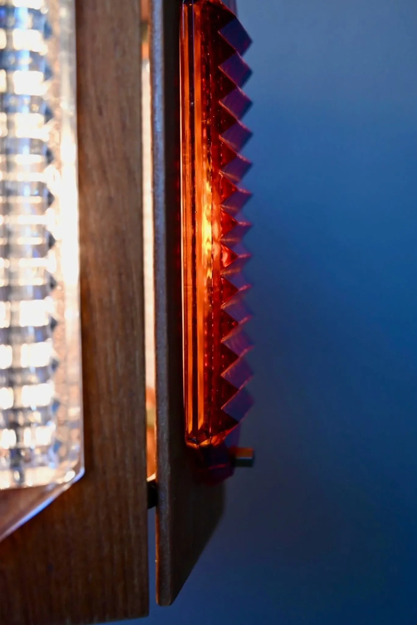 Scandinavian suspension teak pressed glass Wiktor Berndt A-lighting 1960s