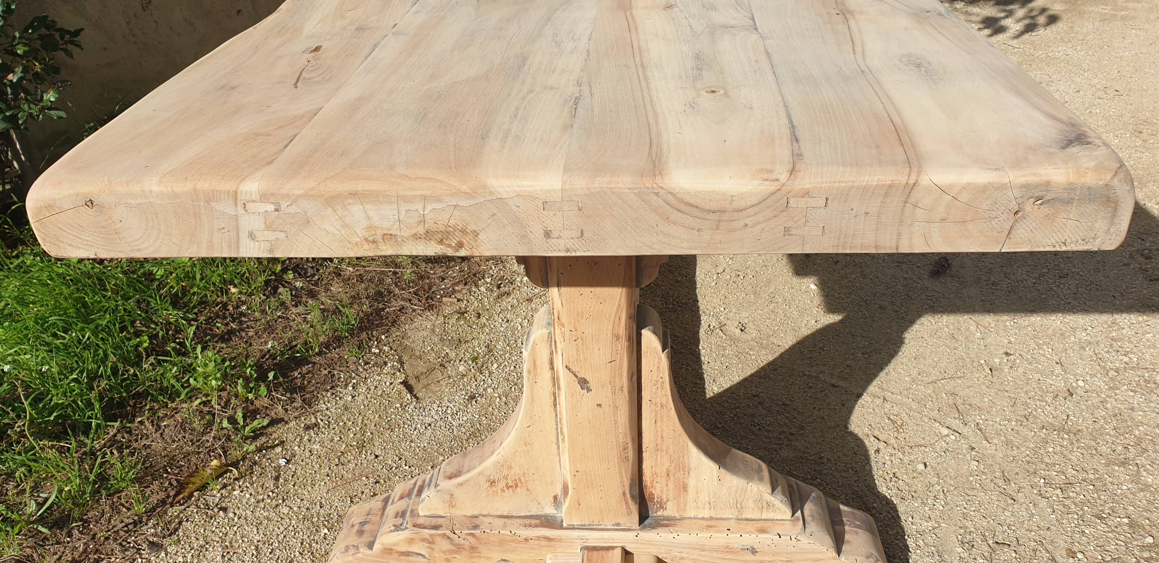 Solid wood farmhouse table, 220 cm