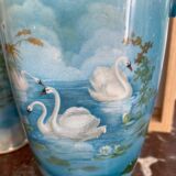 Pair of art nouveau vases with lake decor