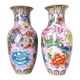 Pair of flowered Chinese vases