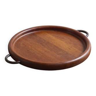 Teak tray with metal handles, Digsmed Denmark, 1960's