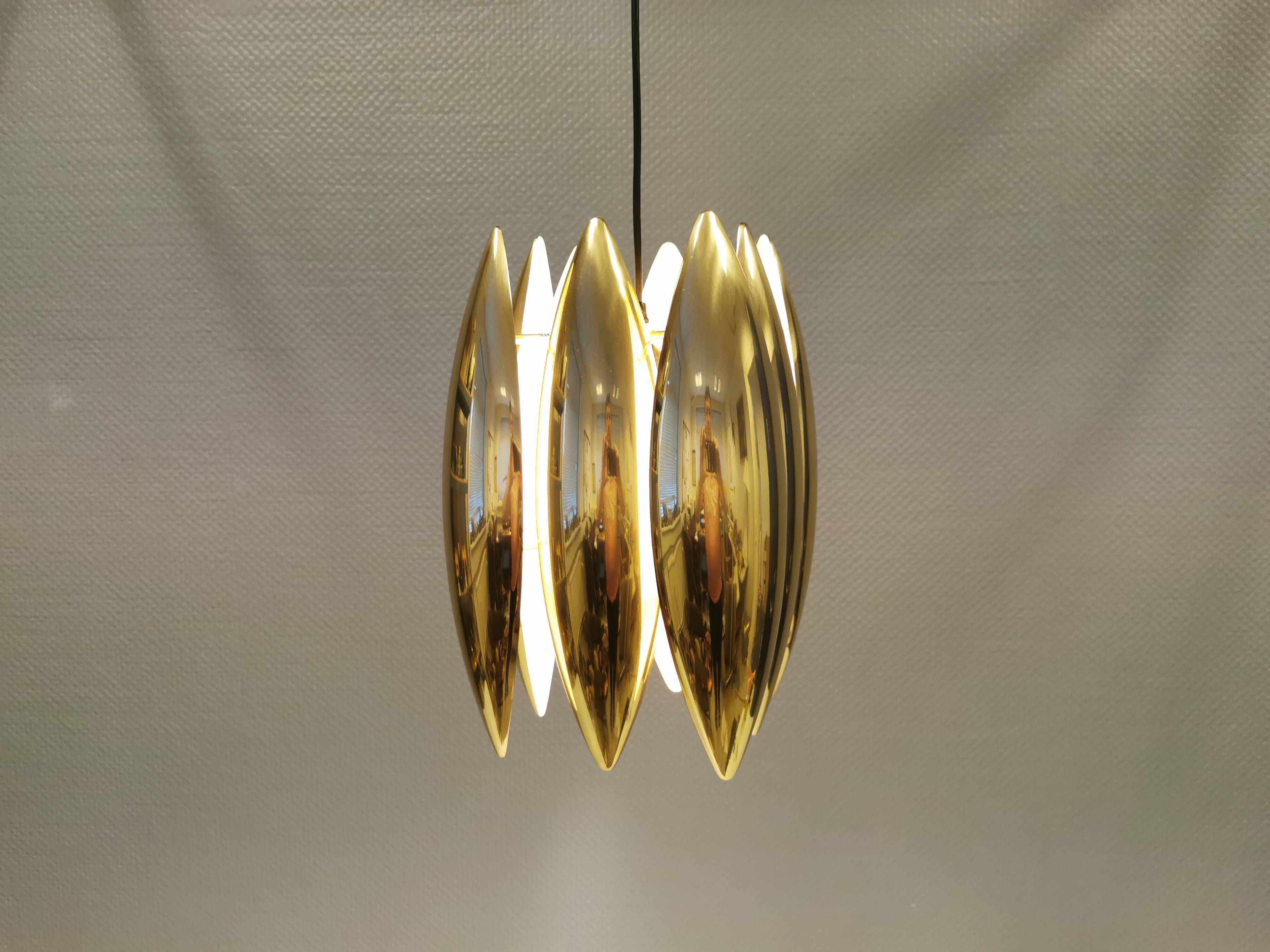Kastor lamp in brass, designed by Jo Hammerborg in 1969 and produced by Fog og Mørup.