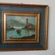 Oil painting Giovanni Bertè 60s/70s river landscape