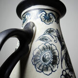 Antique Art Deco vase from 1920-40 in fine stoneware, Art Nouveau style with chinoiserie decoration.
