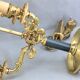 Solid bronze hot water bottle lamp empire style "Lucien Gau"